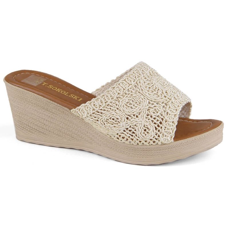 Sandali con zeppa beige da donna T.Sokolski 321