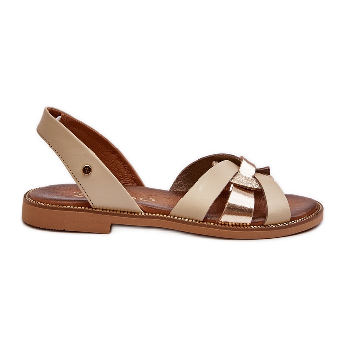 Zazoo 40382 Sandali in pelle da donna, Beige