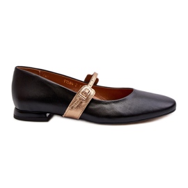 Ballerine piatte in pelle da donna Laura Messi 2774 Nere nero