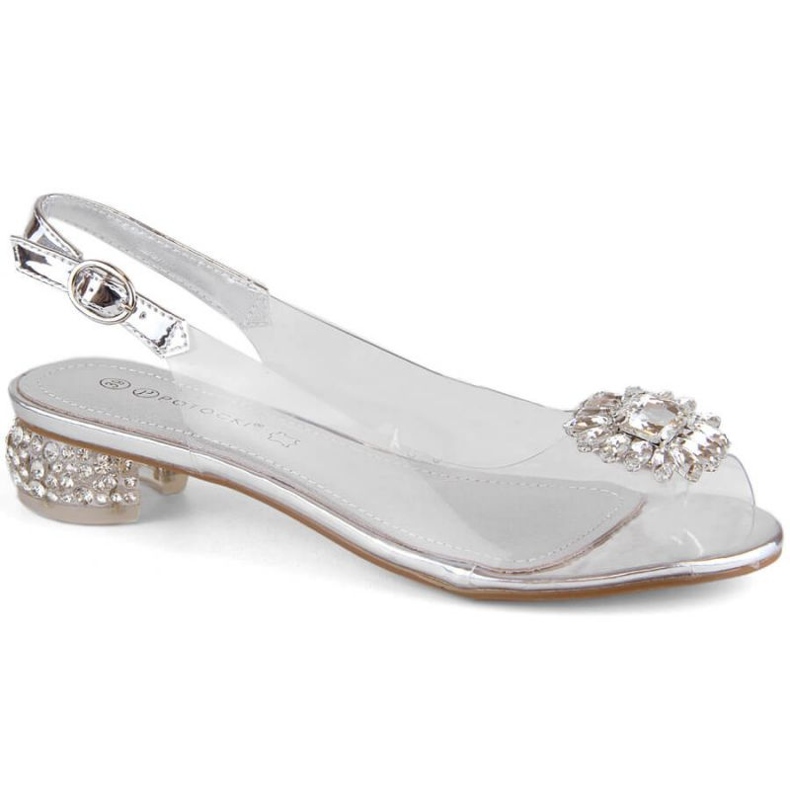 Sandali argento Potocki W WOL227B trasparenti