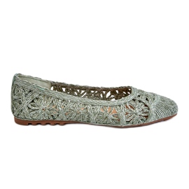 Seastar Openwork Ballerine verdi traforate alla moda verde