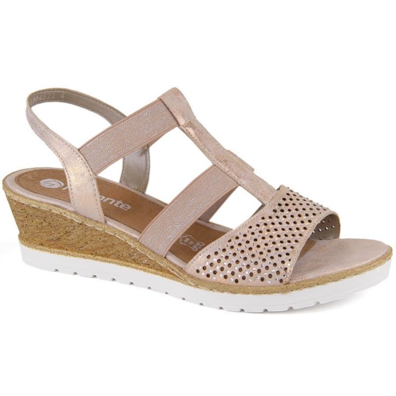Rieker Comodi sandali con zeppa Remonte W RKR667, oro rosa