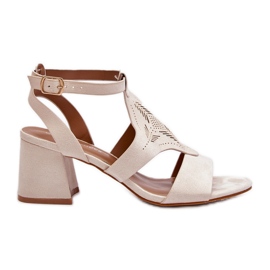 Sandali beige con tacco basso Eleriva