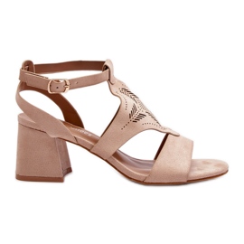 Sandali con tacco basso Eleriva color nudo beige