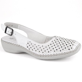 Comodi sandali in pelle Rieker W RKR665 bianchi bianco