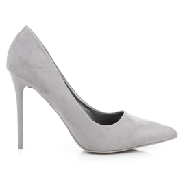 Vices Morse con tacco alto in camoscio grigio
