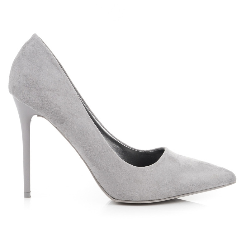 Vices Morse con tacco alto in camoscio grigio
