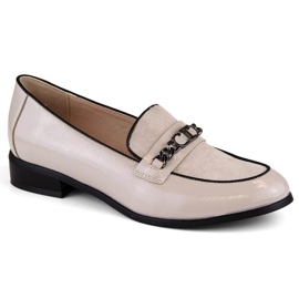 Scarpe con tacco basso Potocki W WOL220 in vernice beige