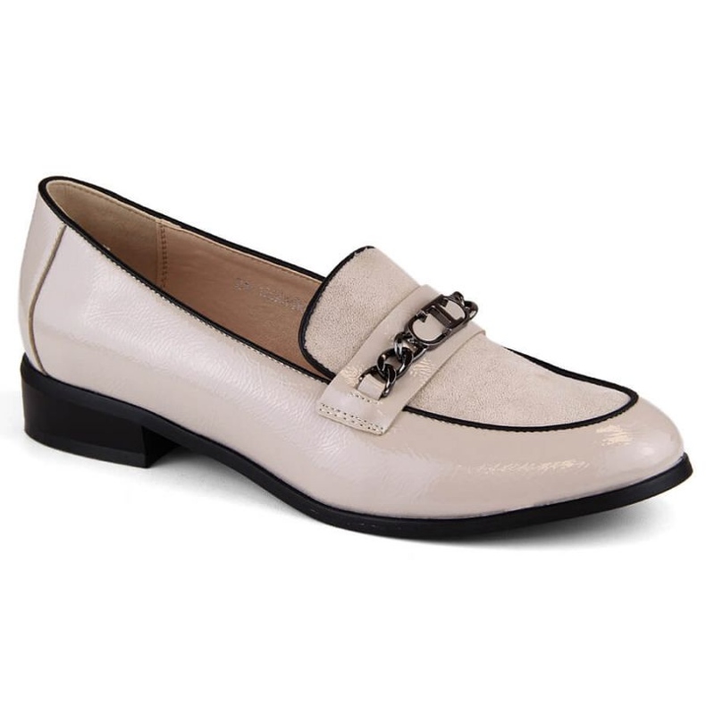 Scarpe con tacco basso Potocki W WOL220 in vernice beige
