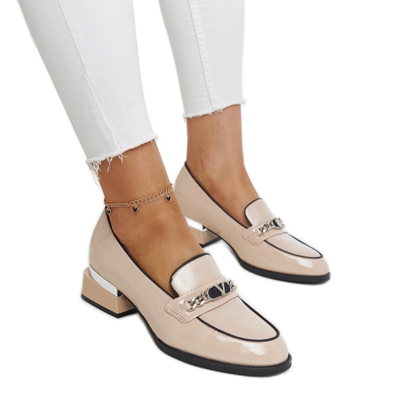Décolleté Vinceza in pelle beige