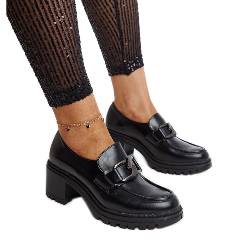 Scarpe nere con inserto in pelle di Vinceza nero
