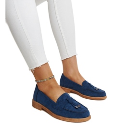 Mocassini in camoscio blu navy di Vinceza