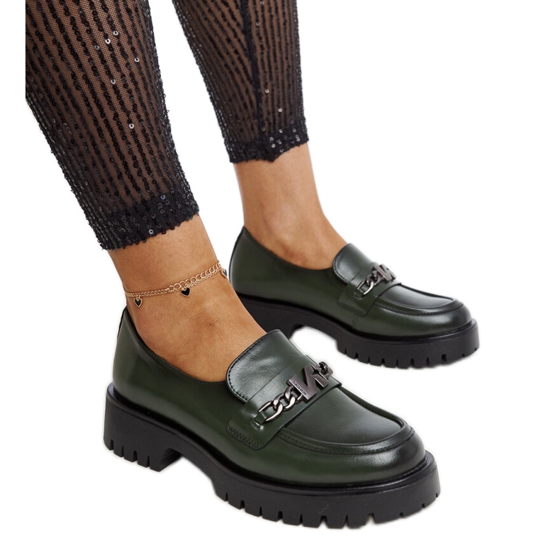 Mocassini Vinceza in pelle verde