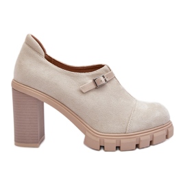 Jezzi Scarpe con Tacco Alto da Donna, Tauina Beige Chiaro