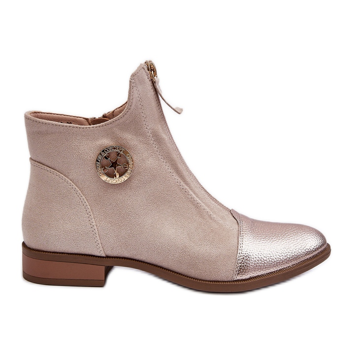 Stivali Bassi da Donna con Cerniera, Loratie Beige