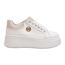 Sneakers con plateau da donna bianche Eshen bianco
