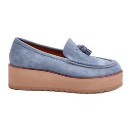 Mocassini Platform Da Donna Con Frange, Blu Mialani
