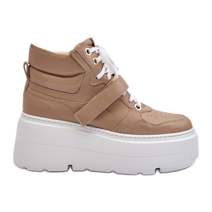 Scarpe da ginnastica in pelle da donna Zazoo 3450, Beige