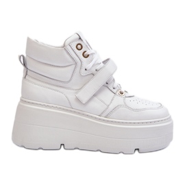 Sneakers in pelle da donna Zazoo 3450 bianche bianco