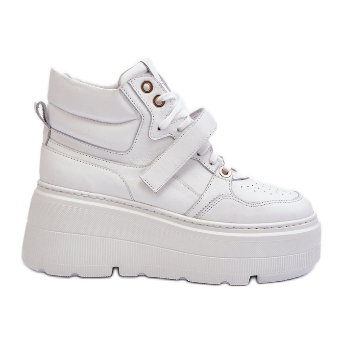 Sneakers in pelle da donna Zazoo 3450 bianche bianca