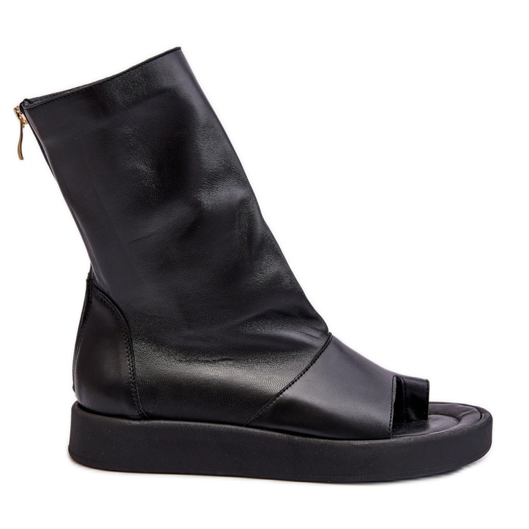 Sandali in pelle da donna Zazoo 3441 con tomaia nera nero