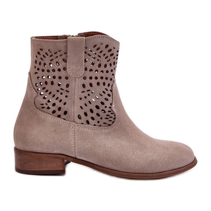 Zazoo 3305/2 Stivali Cappuccino Traforati da Donna beige