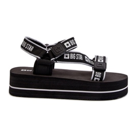 Sandali da donna sulla piattaforma Big Star NN274A525 nera nero