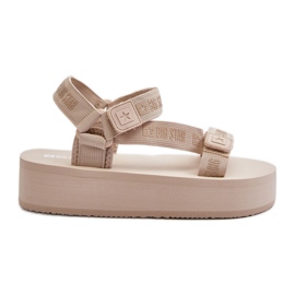 Sandali da donna sulla piattaforma Big Star NN274A528 Beige