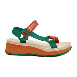 Sandali Da Donna Con Plateau E Zeppa Big Star NN274A053 Verde-Arancio
