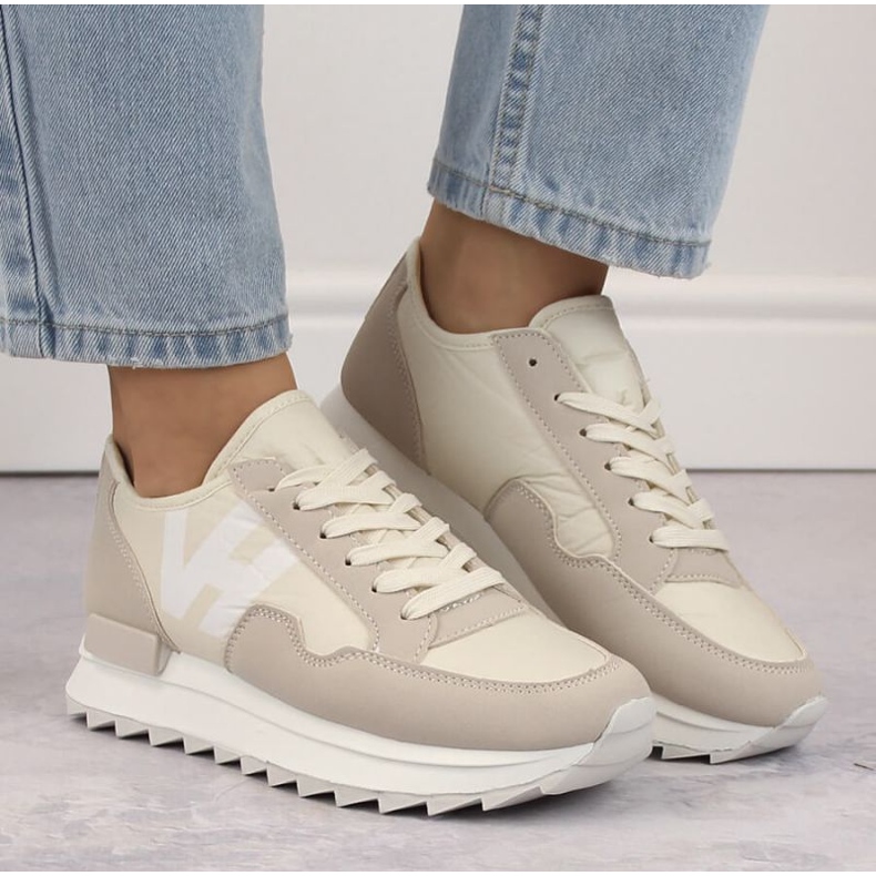 Scarpe sportive con plateau Potocki WOL214 beige
