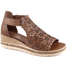 Rieker Sandali comodi in pelle Remonte W RKR655 marrone