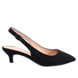 Malloi Scarpe basse nere con tacco aperto nero