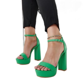Sandali Sille verdi con tacco alto verde