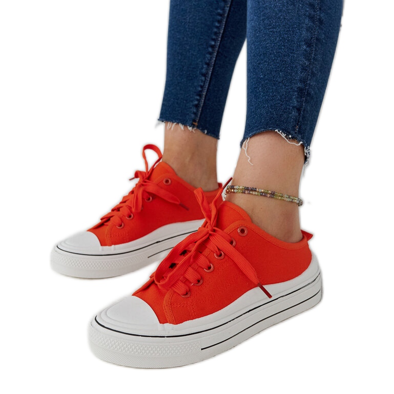 Sneakers con plateau Fiori arancioni arancia
