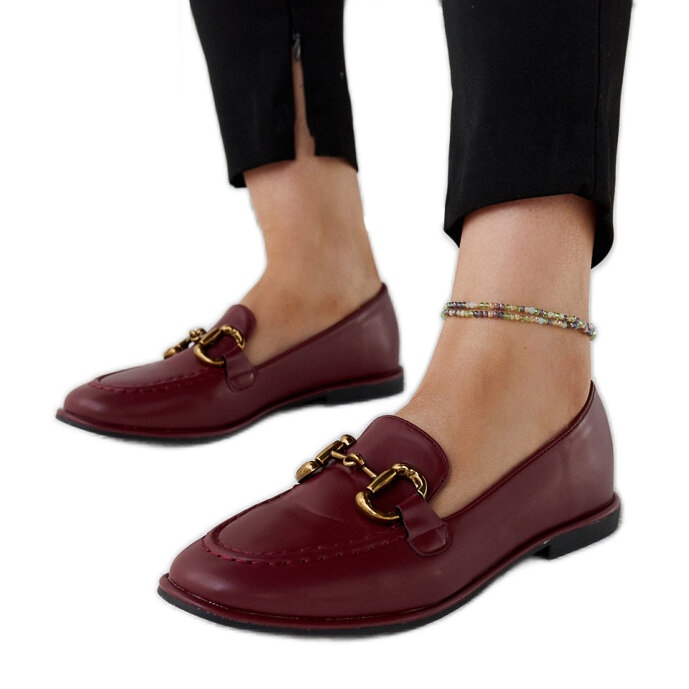 Mocassini bordeaux con fibbia Lemlem rosso