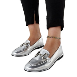 Mocassini argento con fibbia Lemlem d'argento
