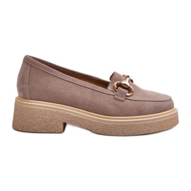 Zazoo 3429 Mocassini Da Donna In Camoscio Con Decoro Cappuccino beige
