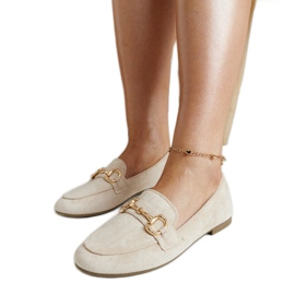 Mocassini con fibbia beige di Erminia