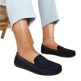 Mocassini in tessuto blu navy di Fiammetta
