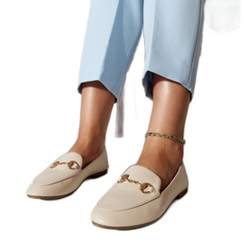 Mocassini con fibbia beige di Erminia
