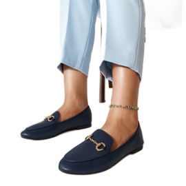 Mocassini blu navy con fibbia di Erminia