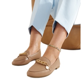Mocassini beige con catena Scaletta