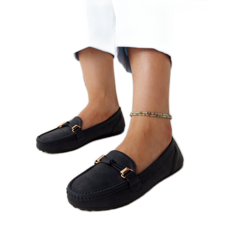 Mocassini blu navy con finitura Scafati opaca