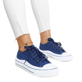 Sneaker Anbarin con plateau blu navy