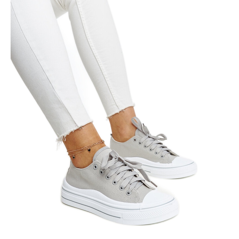 Sneakers Anbarin con plateau grigie grigio