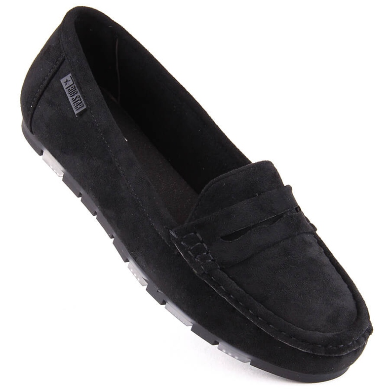 Comodi mocassini da donna in camoscio nero Big Star NN274929