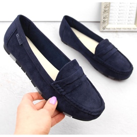 Comodi mocassini da donna in pelle scamosciata, blu navy Big Star NN274931