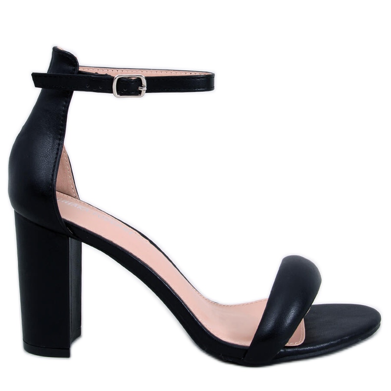 Sandali Jonah neri con tacco nero