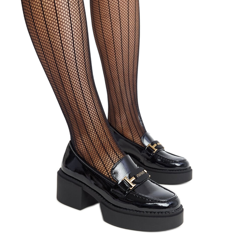 Scarpe Vinceza con tacco alto in vernice nera nero
