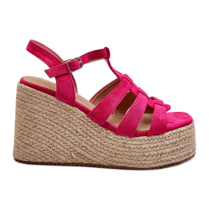 Sandali con zeppa con treccia Gnosis Fucsia rosa